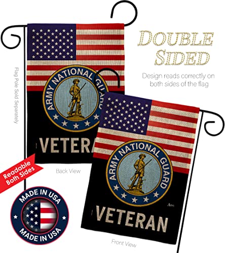 Us Army National Guard Veteran Burlap Garden Flag - Armed Forces Ang United State American Military Retire Official - House Decoration Banner Small Yard Gift Double-Sided Made In Usa 13 X 18.5 #TOP2