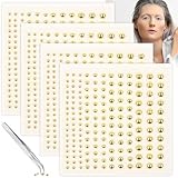 Self-Adhesive Tattoos Stickers Face Gems Fake Lip Studs, Fake Lip Piercing Fake Nose Stud Eyebrow Stud, Non Piercing Nose Stud Stick on Belly Button Sticker Fake Body Jewelry Punk Makeup Accessories