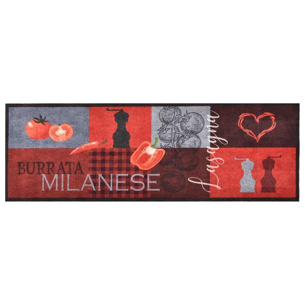 vidaXL Tapis de Cuisine Lavable Paillasson de Bureau Moquette de Sol Tapis de Couloir Tapis de Couloir Moquette de Cuisine Tomates 60x300 cm