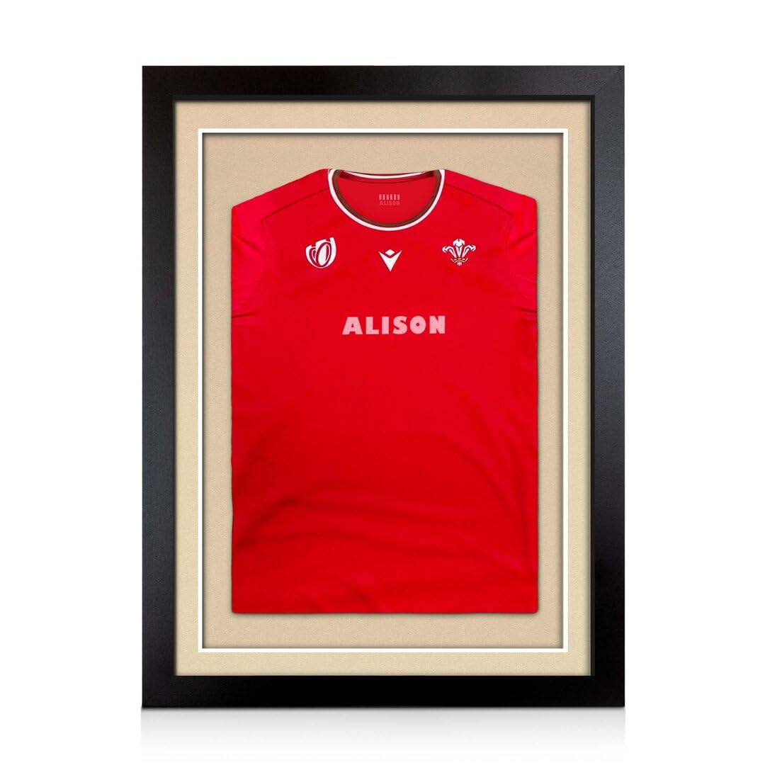 Alison Kingsgate 80×60cm Football Shirt Frame | Deep 3D Box with Ivory Mount- 40×58cm Window for Sports Shirt Display | Cricket, Marathon Jersay | DIY Mount Kit with Perspex Front | Matte Black