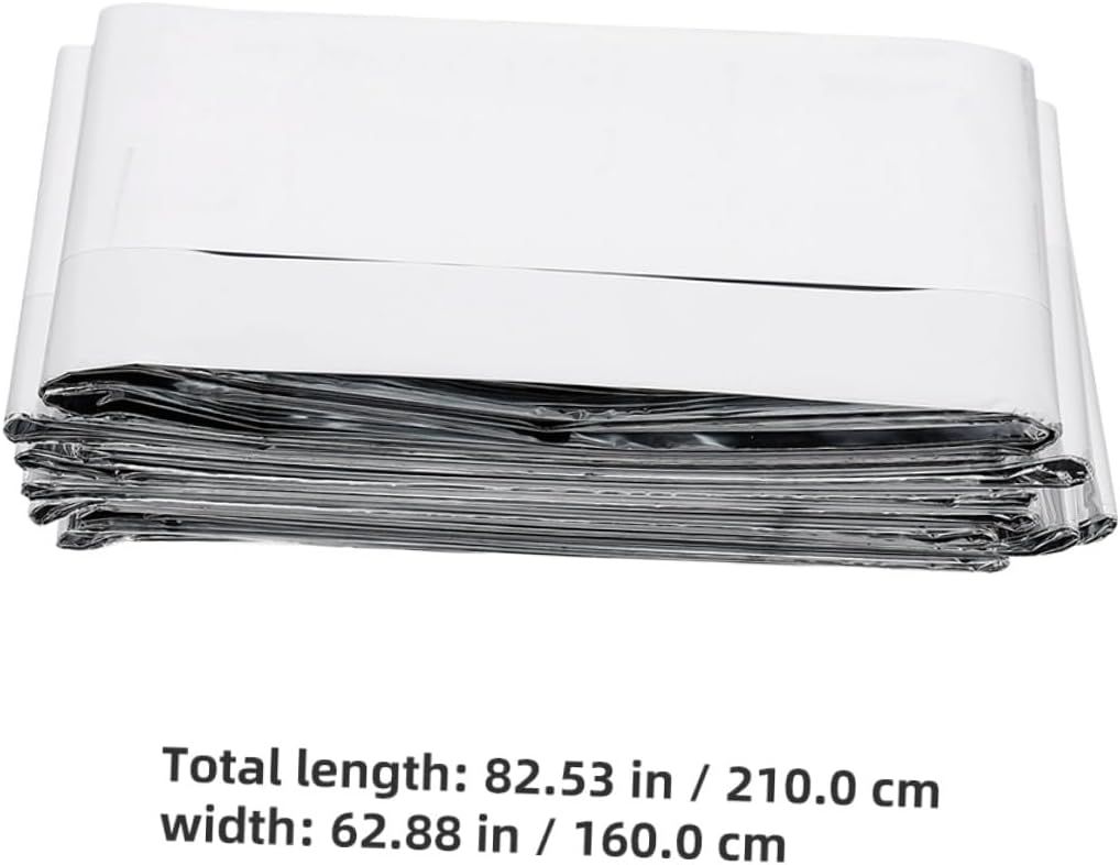 Toddmomy 4pcs Emergency Survival Blanket Set, Silver Foil Thermal Insulation Camping Blanket, Portable Lightweight Emergency Outdoor Warmth Protection, 160x210cm