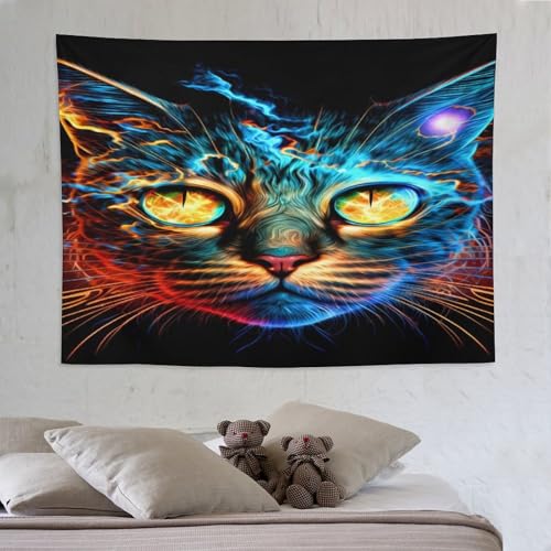 Tapisserie murale chat 150x200 cm tapis mural artistique pour salon