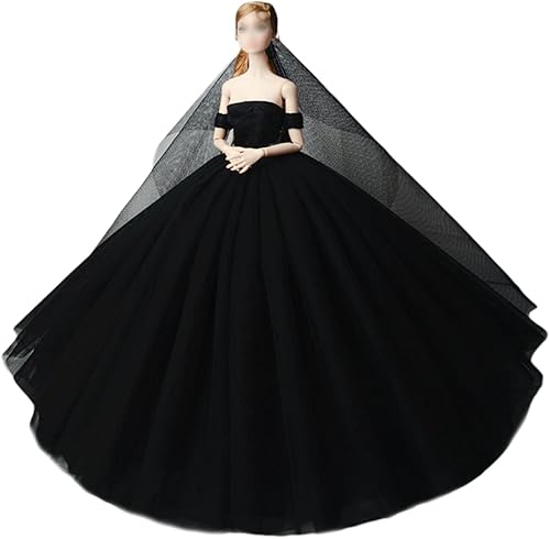 Miniatura 2 de Ropa de muñeca de novia, vestido de novia para niña de 11.5 pulgadas, vestido de princesa de fiesta, accesorios de muñecas de 16 (estilo B)