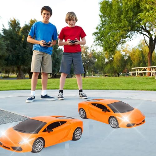 Image of KIDZYMON RC Car High Speed Mini 1:24 Scale USB Rechargeable Remote Control Car for Kids | Racing Car I Orange Colour