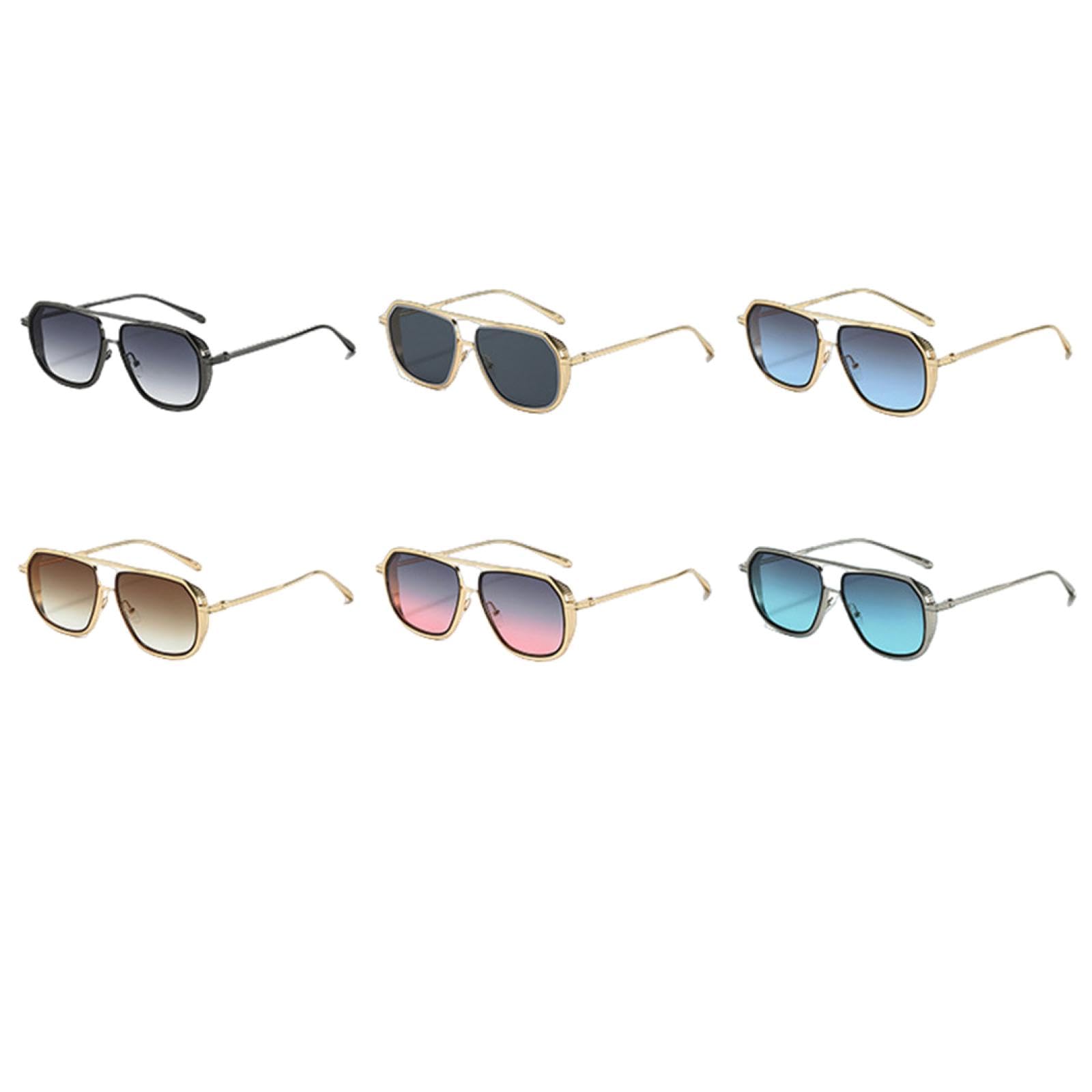 Occhiali da sole alla moda con doppio ponte, lenti trasparenti UV400, occhiali da sole alla moda da donna e da uomo