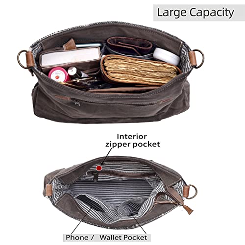 CLA Bags upcycled canvas & cowhide leather shoulder bags for women3