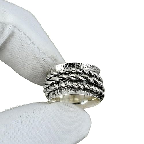 Spinner Silver Ring, 925 Silver Jewelry For Women, Statement Ring Silver, Spinner Band Rings, Bohemian Silver Ring, Minimalist Spinner Ring, Dainty