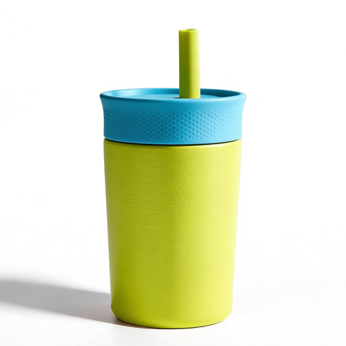 ZHUIYIWIN Insulated Stainless Steel Tumbler 12oz with Silicone Straw Lid, Leakproof Travel Coffee Cup, Double Wall Vacuum Insulated Tumbler for Hot & Cold Drinks, Reusable Car & Desk Cup (Blue Green)