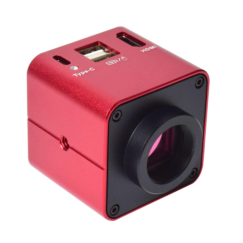 1080p HDMI Type-C PC Microscopio Industrial Medición de la cámara Registro de Video de Disco U y Lente de Montura C 100x para Soldadura de reparación móvil de PCB