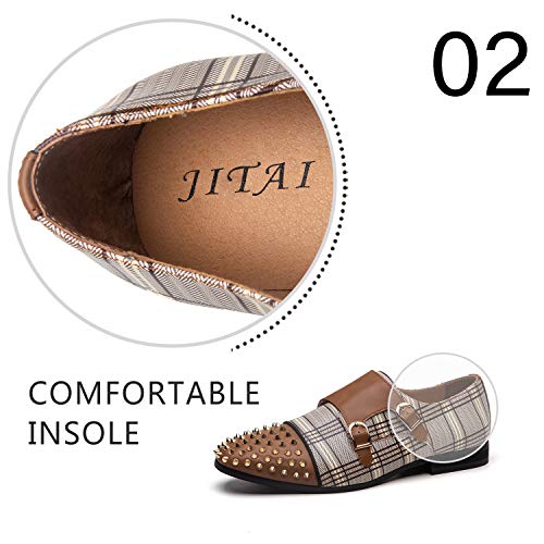 Image of JITAI Men's Dress Shoes - Casual Rubber & Leather Loafers for Men - Fashion Business Formal Wear