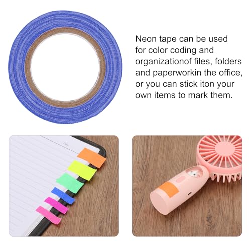 Image of PATIKIL Neon Gaffer Cloth Tape, 0.8 Inch x 32.8 Feet Colored Cotton Glow Tape Markers Fluorescent Blacklight Glow in The Dark Reflect Tape Stickers for Party Decorations, Dark Blue