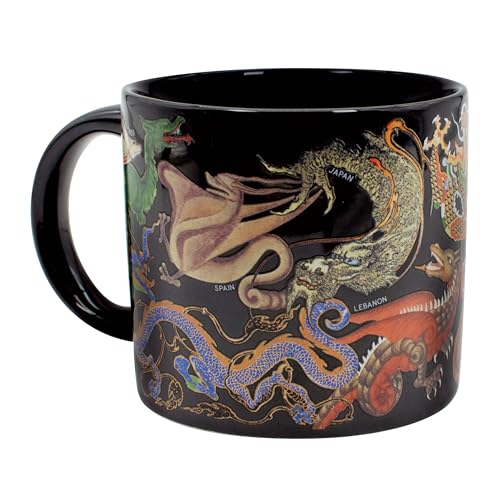 Taza de Cerámica Negra con Dragones 14 oz miniatura 6