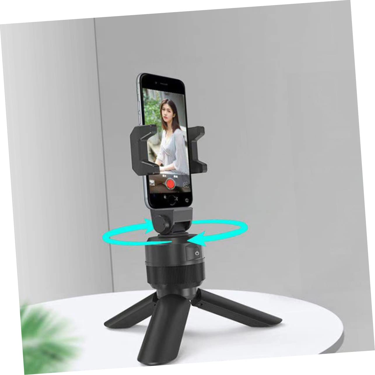 POPETPOP Soporte Móvil Inteligente con Facial para Teléfonos Tripode Rotatorio para Grabación y Live Streaming Compatible con Smartphones y Portátil para y Visualización de Videos