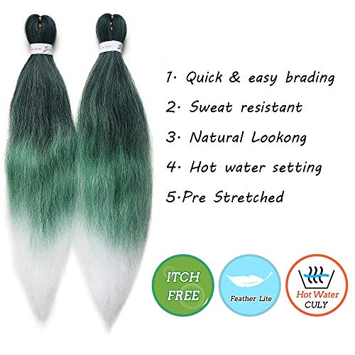 3 Tone Pre Stretched Braiding Hair Extensions Yaki Straight Crochet Hair Jumbo Box Braids Synthetic Ombre Afro Easy Braid Hair Multi Color #TOP4