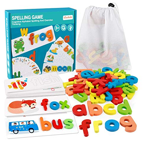 Muzuri See and Spelling Learning Toy Wooden ABC Alphabet Flash Cards Matching Letter Games Montessori Preschool STEM Toys for Kids 3+ Years Old Muzuri See and Spelling Learning Toy Wooden ABC Alphabet Flash Cards Matching Letter Games Montessori Preschool STEM Toys for Kids 3+ Years Old
