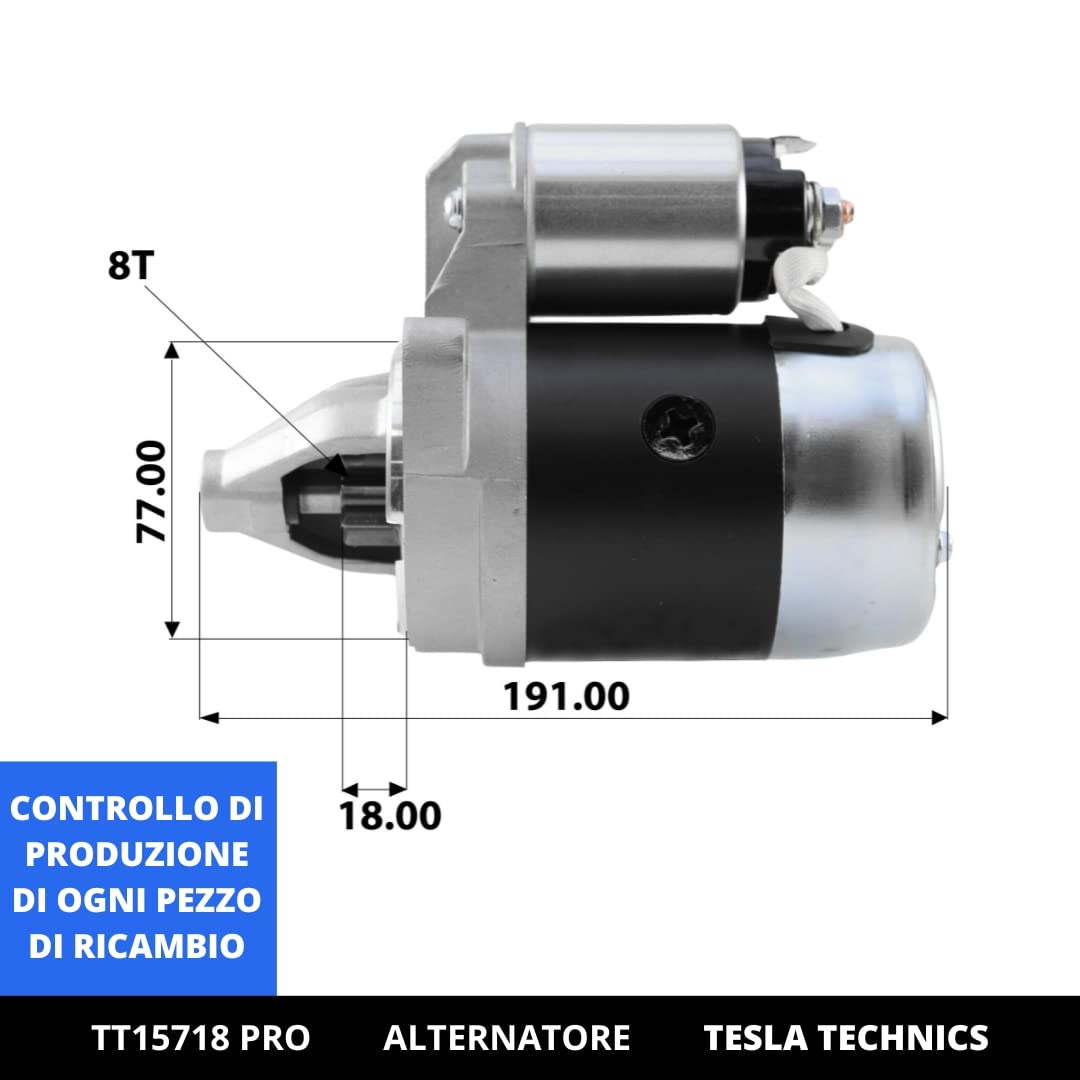 TT15718 PRO Motorino di avviamento per auto 12V, 0.70/0.90 KW. Compatibili con HYUNDAI, MITSUBISHI. Eccellente rapporto qualità-prezzo. Installazione facile e garanzia.