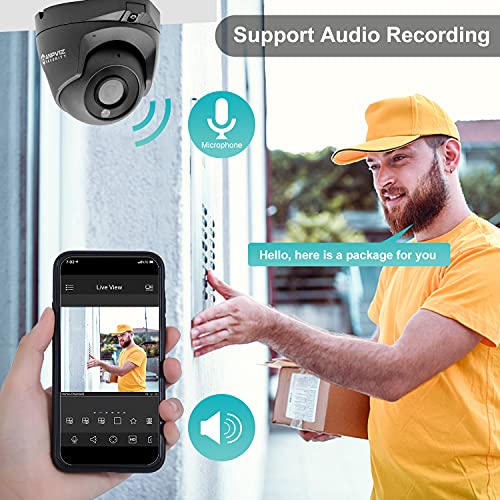 Anpviz 5MP IP POE Dome Camera Outdoor with Audio/Mic, H.265 Indoor Outdoor Grey Video Surveillance Camera, 108° Wide Angle 2.8mm Lens IP66 Waterproof Camera with 98ft Night Vision, 3.5in Base - Thumbnail 5
