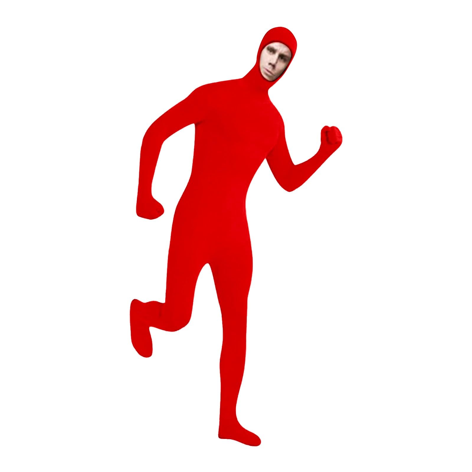 Halloween Stealth Suit for Adults and Kids Unisex Bodysuit for Stage Performance and Costume Events Lingerie Costume for Women Men Kids Cosplay (Red-A,S) — image 1