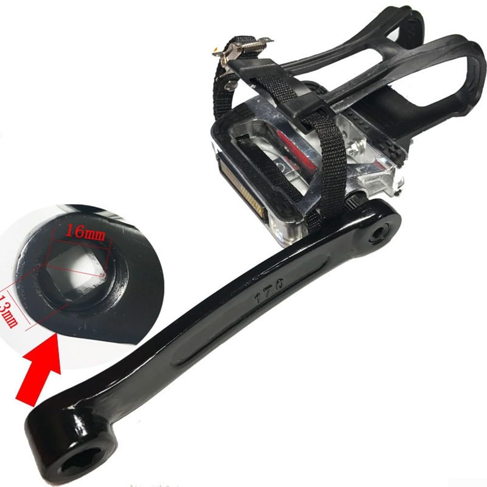 Stalowy zestaw korb rowerowych 170 mm do roweru treningowego, do treningu wewnętrznego, zamiennik gwintu M14, 13 x 13 mm, kwadratowy otwór, czarna para