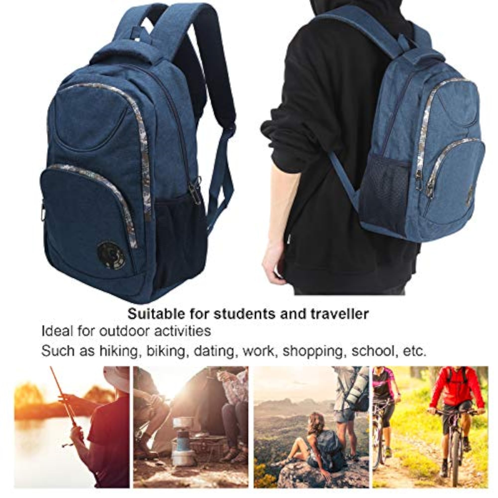 Wear-Resistant Lightweight Travel Backpack for Men and Women