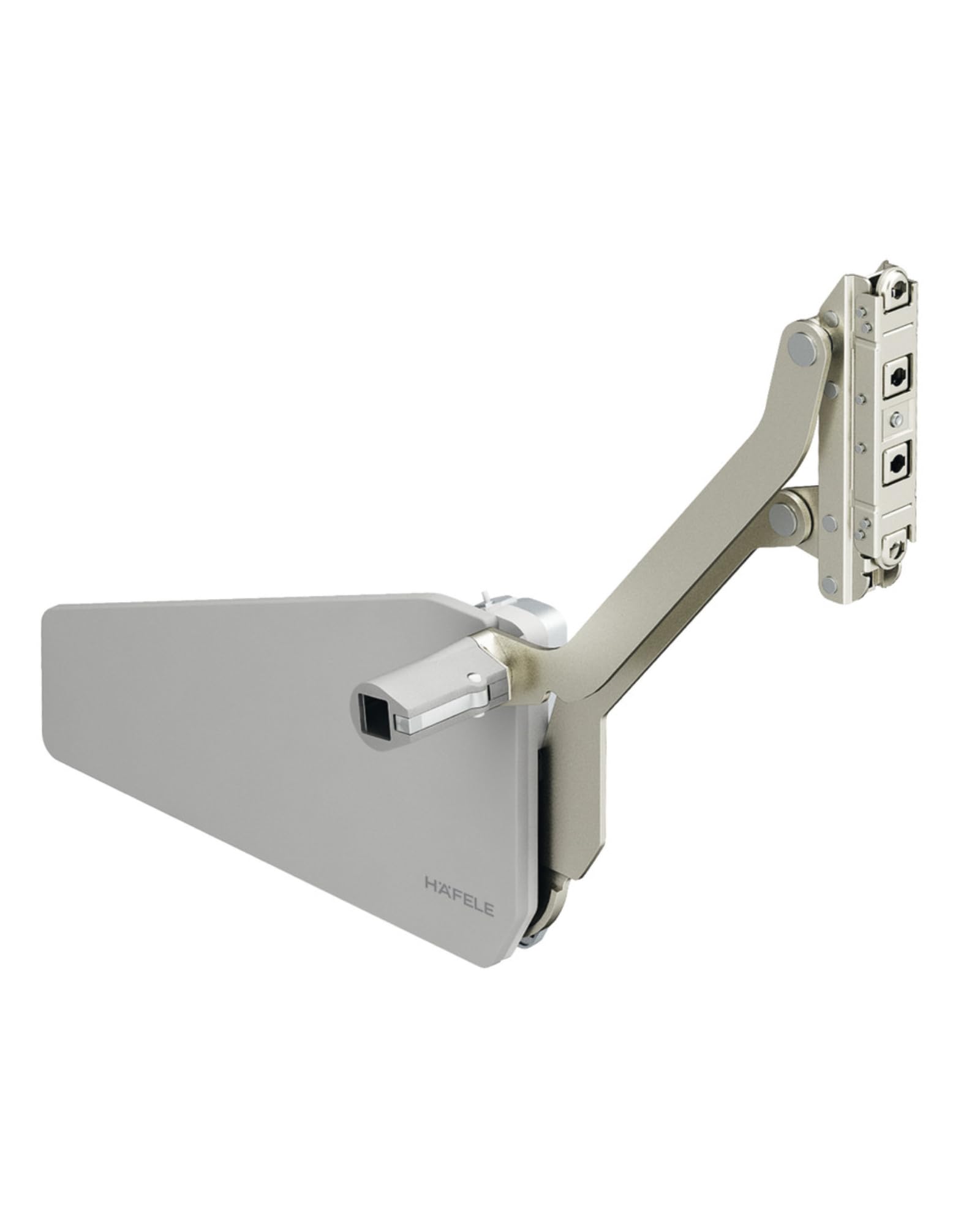 Gedotec Okucie do podnoszenia przedniego FREE UP szare, okucie klapowe R3us 5,0-9,7 kg, wysokość korpusu 430-600 mm, szerokość korpusu do 600 mm, w zestawie drążek poprzeczny, okucie do podnoszenia