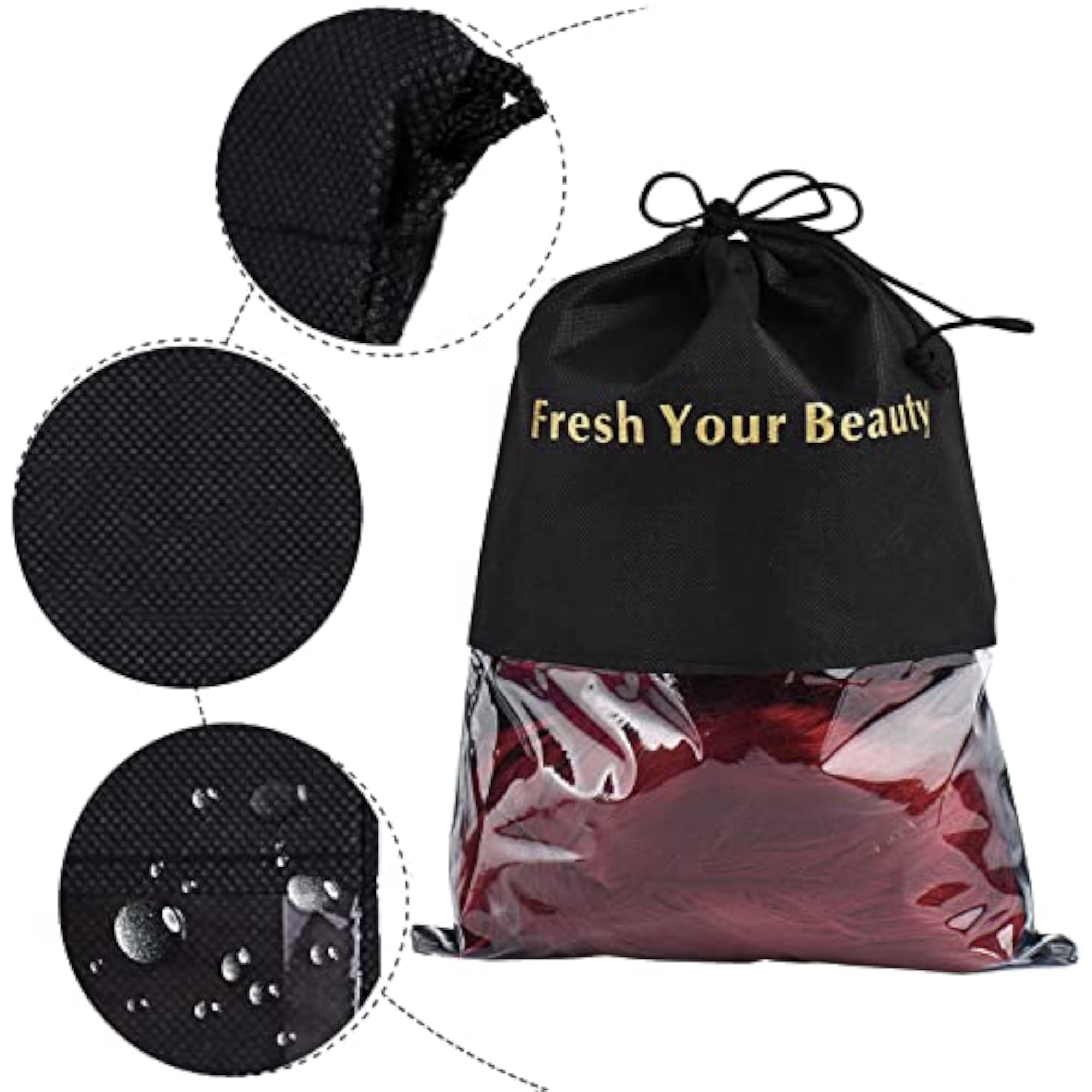10 Packs Wig Storage Bags with Drawstring, Travel Organizer