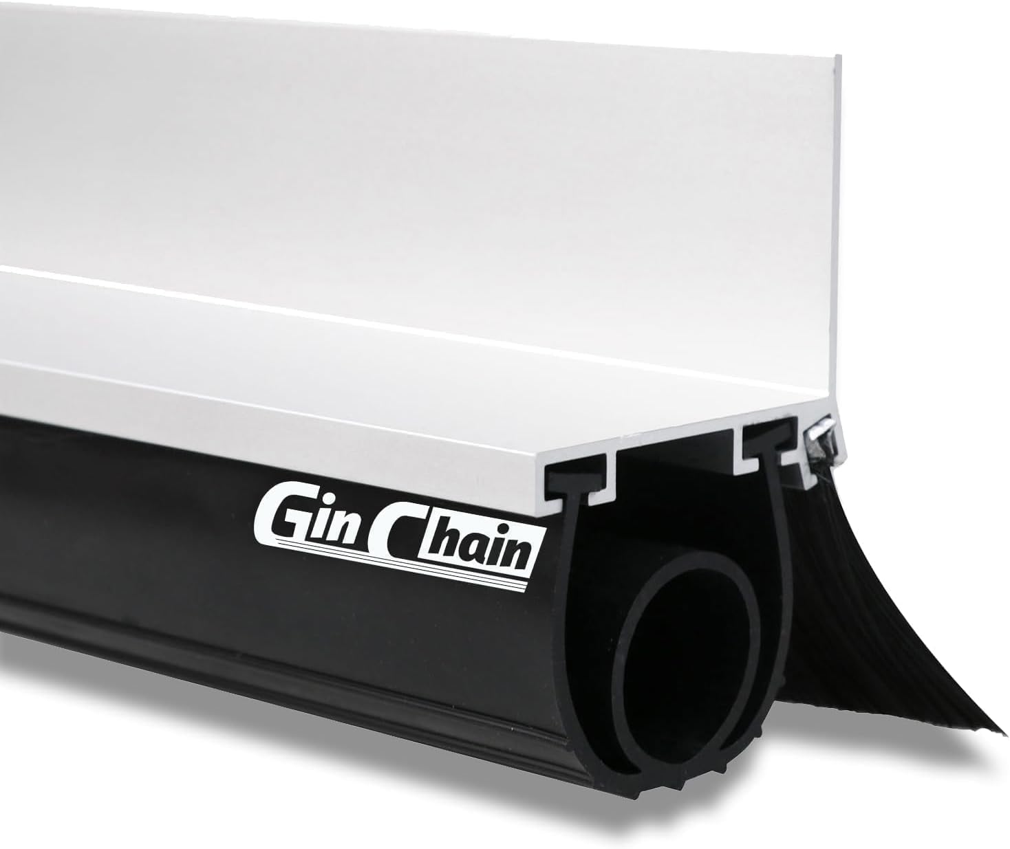 Garage Door Seals, Heavy-Duty U+O Shape Bottom Rubber with Aluminum Track Retainer Base + 5cm Brush Combination Kit, Universal Garage Door Weather Stripping Kit (10ft) 10 Feet Black(U+O Shape)