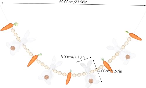 Miniatura 3 de Guirnalda de conejo, cuentas de oración de madera, pancarta de Pascua, guirnalda de cuentas de Pascua, decoración de fiesta de Pascua, zanahoria de