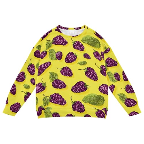 JUNZAN Fresh Mulberry Fruit Yellow Big Boys Pullover Hoodie Fleece Sweatshirts for Boys Athletic 4T