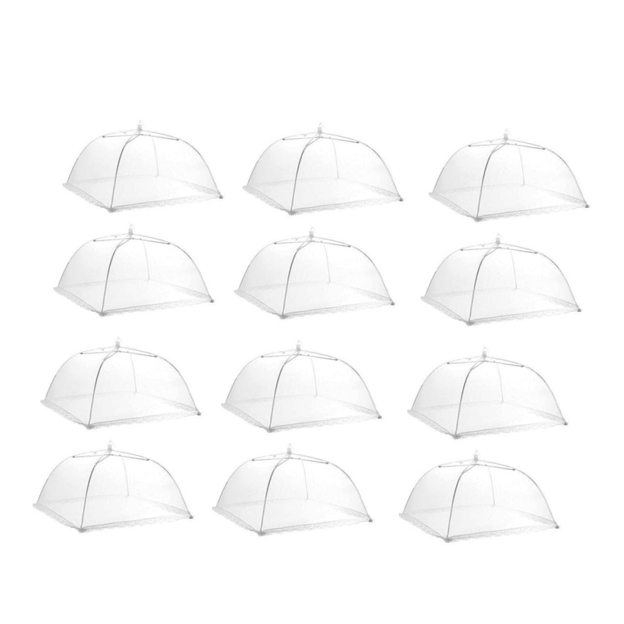 TOPBATHY 12stücke Netz-lebensmittelabdeckung Pop-up Zelt Regenschirm Schutz Für Speisen Getränke Schüsseln Teller Besteck Camping Picknick Gartenparty Küche