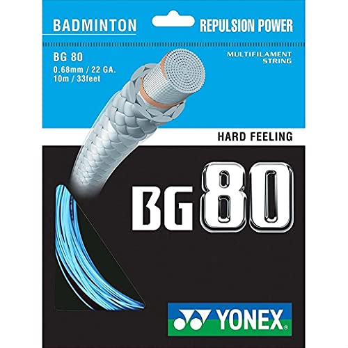 YONEX BG 80 배드민턴 스트링 - 하늘색