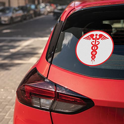 Image of CVANU Doctor Reflective Vinyl Exterior Decal for Vehicle 2pcs (11x11cm) Red cv5