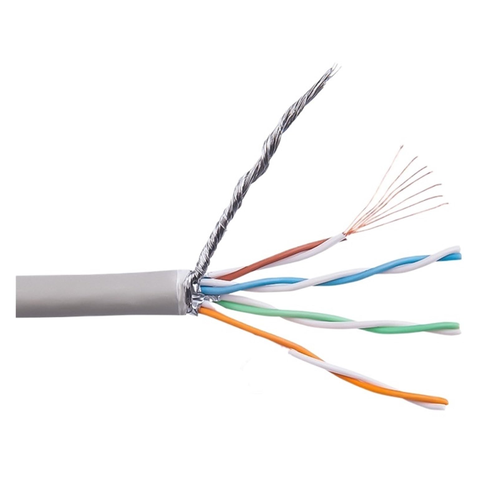 Cavo Ethernet Cat 6 SFTP a doppia schermatura da 10 M e 30 M, cavo patch Internet RJ45 multifilare da 1000 Mbps, LAN Cat6(White,10m)