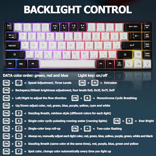 Image of Guiheng Wired 60% Gaming Keyboard and Mouse Combo, Ultra-Compact 61 Keys RGB Backlit Mini Keyboard, Lightweight 3200 DPI Optical, Wired Gaming Set for Windows,PC, MAC PS5 Xbox Gamer(White-Black)