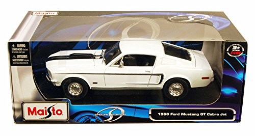 Ford Mustang GT Cobra Jet Fastback 1968 1:18 Blanco miniatura 4