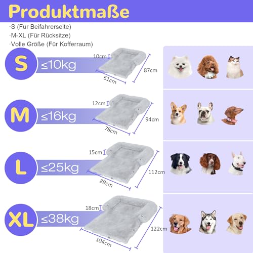 Mora Pets Sofaschutz Hund Hundedecke Sofa Hundebett Couch Plüsch Sofaschoner für Hunde wasserdicht & antirutsch Hundekissen, L 78 x B 94 x H 12 cm (4-in-1)