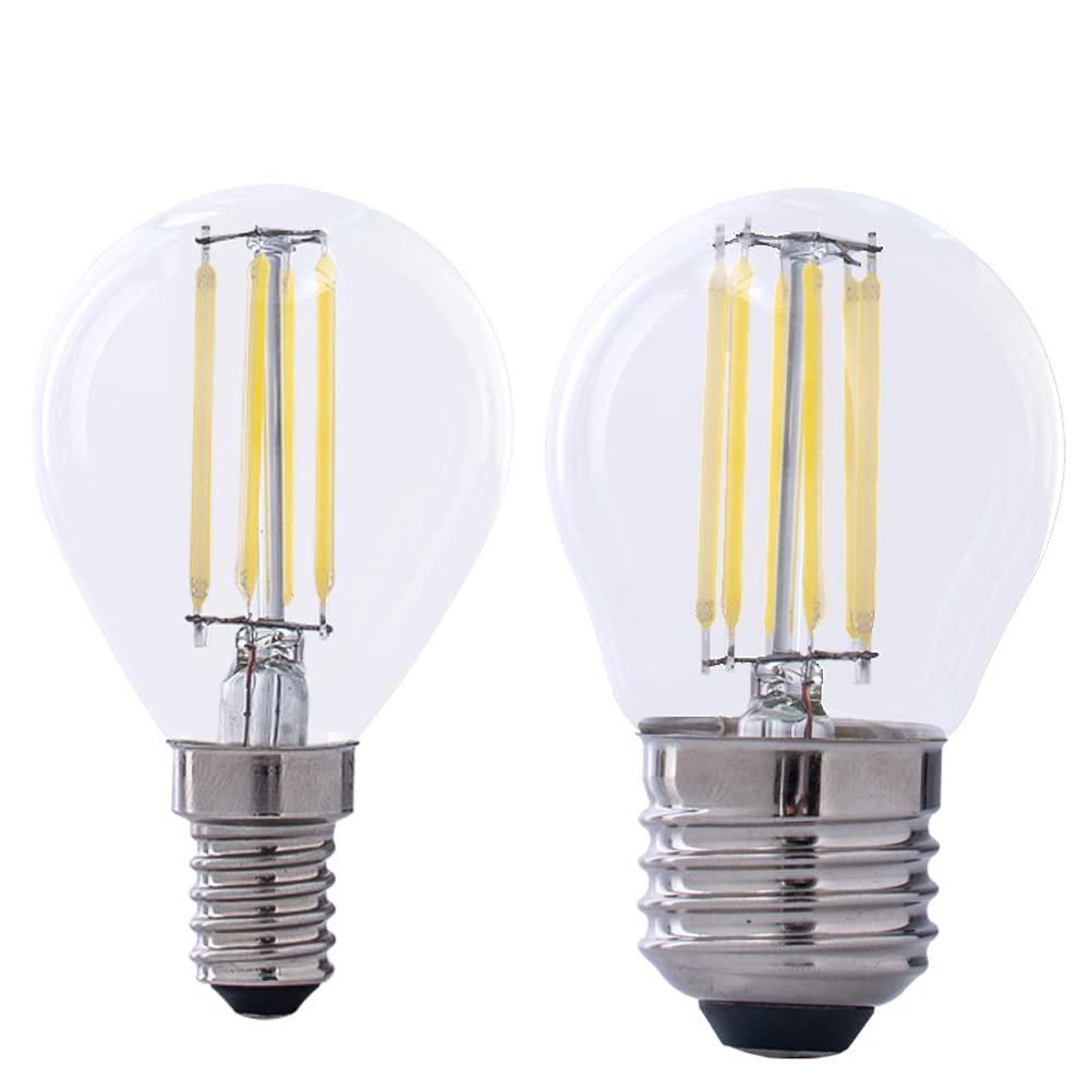 RYTM Lampadine Confezione da 8, Lampadina LED Edison retrò a corrente costante, Base E14/E27, Lampadine a filamento LED antiche G45, Non dimmerabile 4W/6W (Warm Light 3000k E27/6 W)