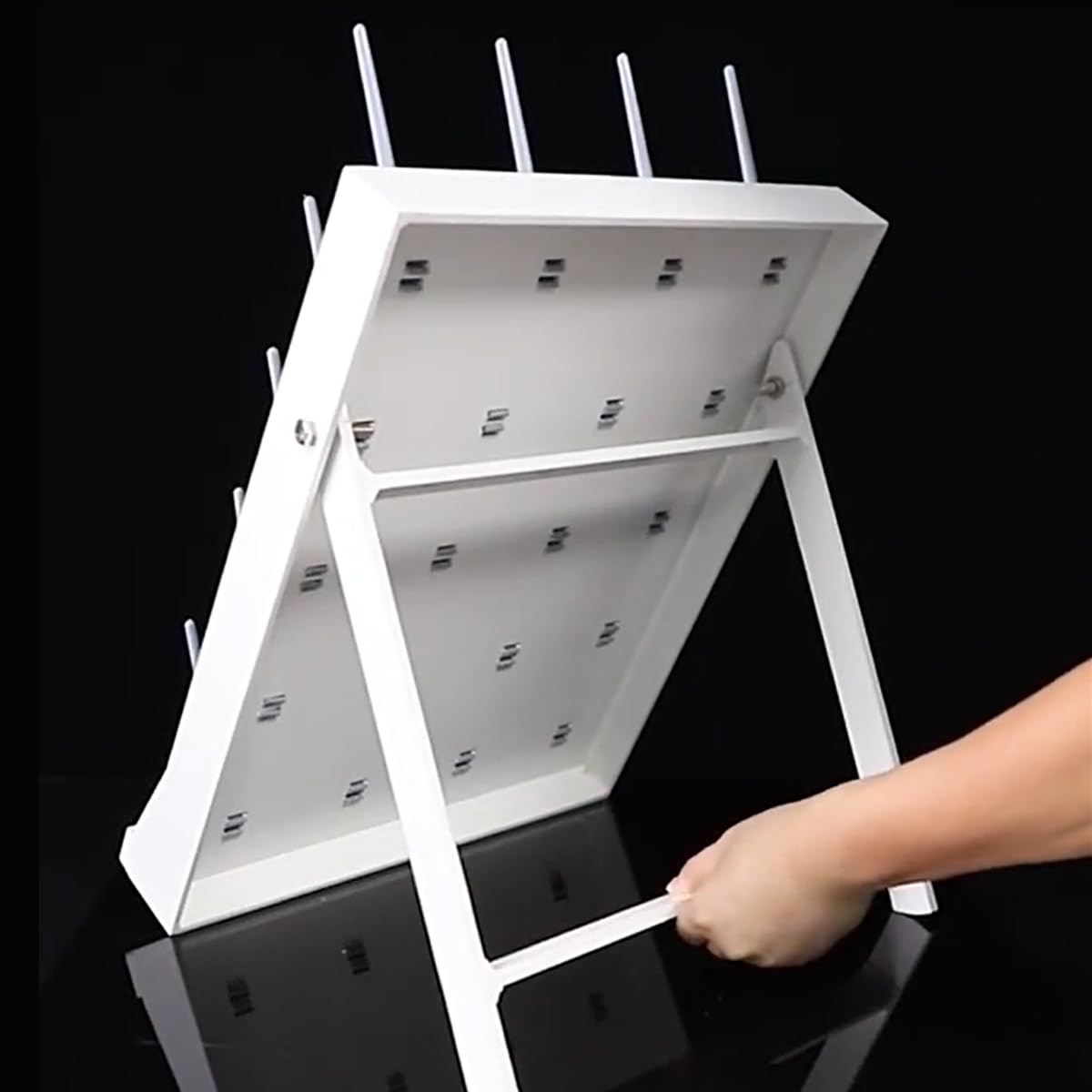 Estante de secado de laboratorio con soporte, estante de secado de cristalería extraíble, estante de drenaje de drenaje de laboratorio de escritorio, equipo de limpieza de utensilios (20pegs)
