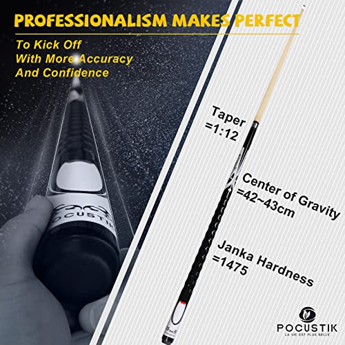 Pocustik 58" 2-Piece Pool Stick Canadian Maple Shaft With 13Mm Tip, Ergonomic Design Pool Cue Set For Men Women,House Bar Billiard Cue Sticks - Black,19 Oz #TOP4