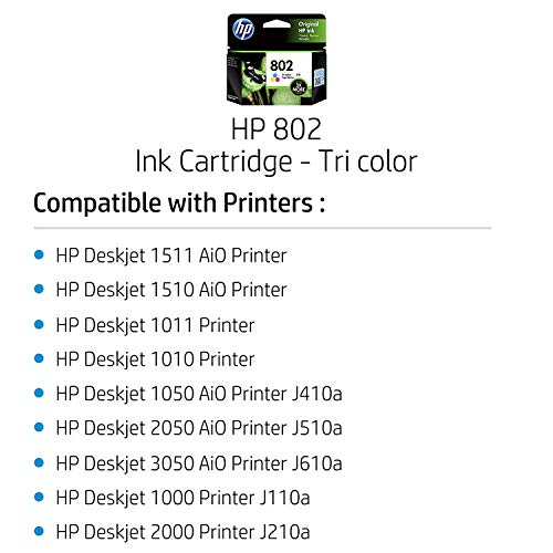Image of HP 802 Tri-color Original Ink Cartridge