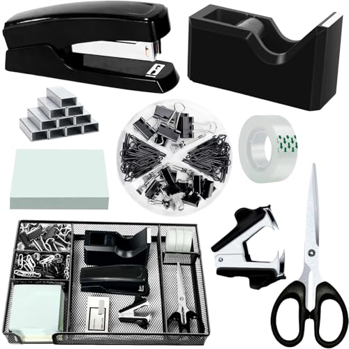 Black Office Desk Accessories, Black Office Supplies Set, Desk Dr...