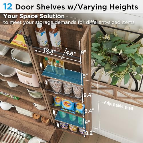 72-Farmhouse-Kitchen-Pantry-Cabinet-with-Drawer-Tall-Storage-Cabinet-with-2-Barn-Doors-and-Shelves-Versatile-Large-Rustic-Cabinet-for-Dining-Room-Bathroom-Living-Room-Rustic-Brown 72 Farmhouse Kitchen Pantry Cabinet with Drawer Tall Storage Cabinet with 2 Barn Doors and Shelves Versatile Large Rustic Cabinet for Dining Room Bathroom Living Room Rustic Brown