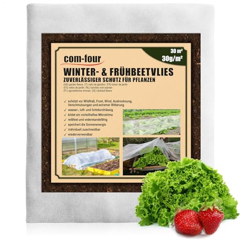com-four® 30 m² Frühbeetvlies - 30g/m² Wintervlies als...