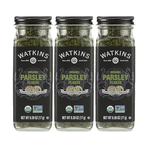 Image of Watkins Gourmet Organic Spice Jar, Parsley Flakes, 0.59 Ounce Jar, 3-Pack