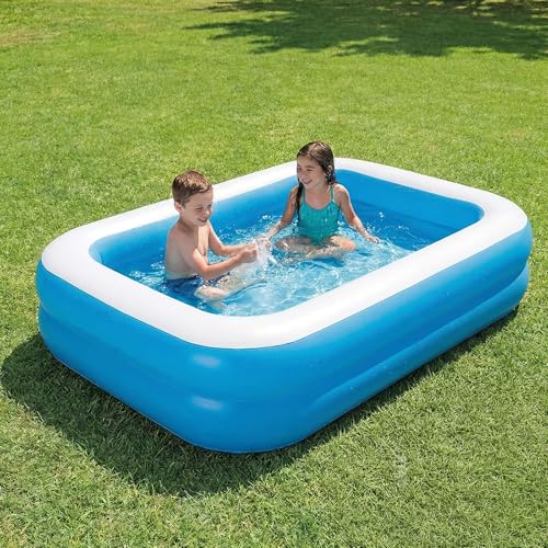 Image of Btag Premium Inflatable Family Swimming Pool for Kids & Adults | Extra-Large 7 Feet 3-Layer Striped Bath Tub Without Pump, 82x59x23 Inch for Home & Outdoor Use