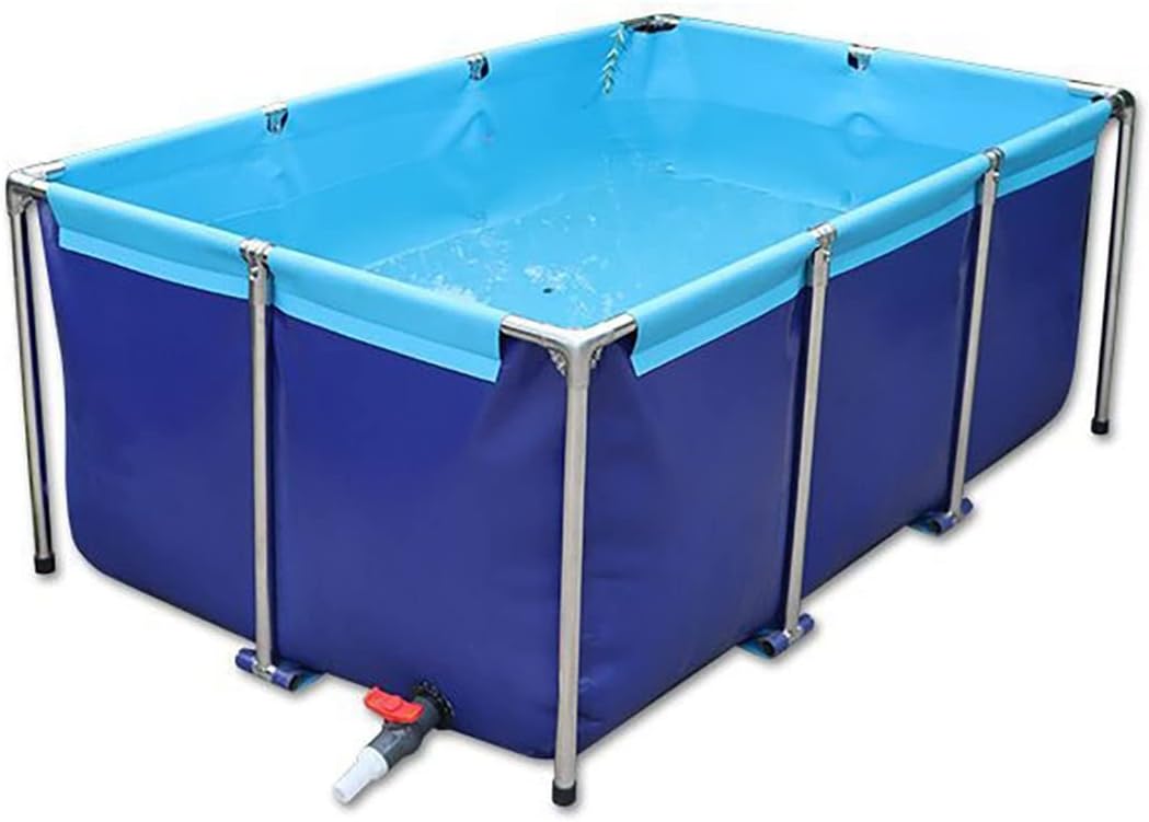 Canvas Waterproof Plastic Bag Pool - Temporary Holding Tank for Saltwater Fish, Fish Pond Water Storage Tank for Garden Farmed, Easy to Set Up (Color : 150 * 100 * 60CM)