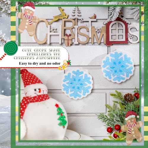Image of Layhit 12 Pcs Christmas Dish Sponges Cute Kitchen Non Scratch Scrub Sink Sponges Wood Pulp Reusable Household Cleaning Cloth for Kitchen Dishes Furniture(Snowflake)
