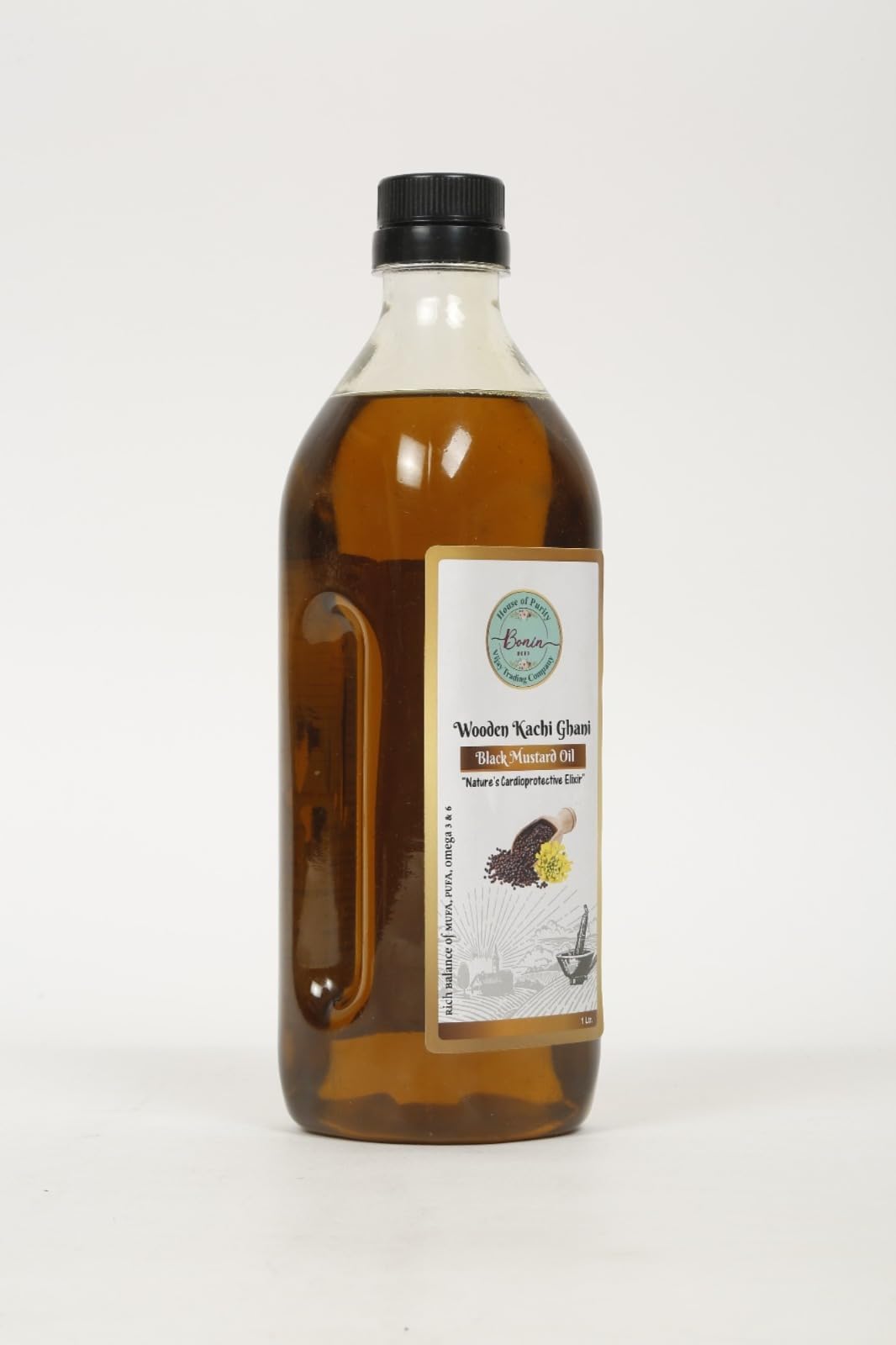 Bonin Wood Natural Black Mustard Oil | 5 Litre | Wood & Cold Pressed | Unrefined - Rich in Omega-3 & Antioxidants | Ideal Oil for Cooking | Frying | Hair | Skin & Body Massage | Aromatic & Healthy 3