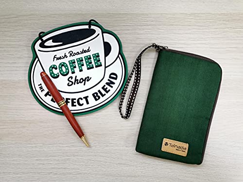 Image of Taianda Women Phone Wristlet Wallet Pouch, Zippered Dual Slots (Dark Green)