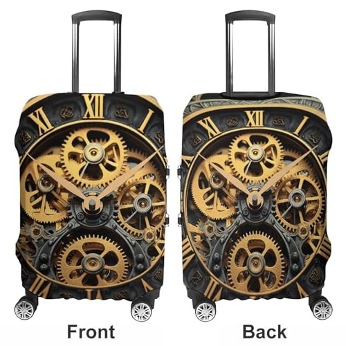 Travel Luggage Cover Elastic Suitcase Protector Anti-Scratch Washable Clock Gear Luggage Sleeve Tsa Approved Carry on Covers Baggage Cover Fits 18-32 Inch Luggages3